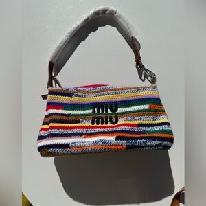 Miu Miu Colorful Knit Shoulder Bag